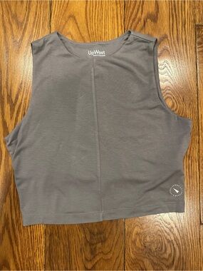 UpWest Women’s Sleeveless Crop Tank Top - Charcoal Gray
